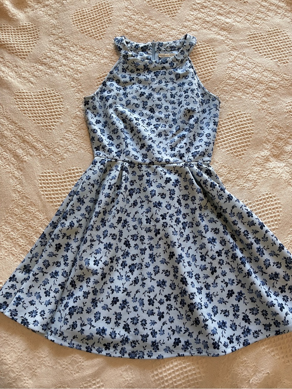 Copper Key Sleeveless Fit and Flare Dress Blue Floral Women’s Sz XS